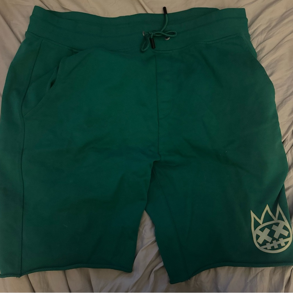 Cult of Individuality Green Athletic Shorts with Drawstring Waist